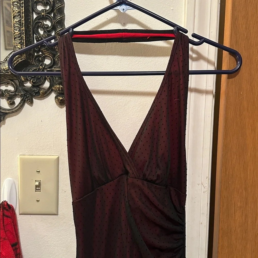 Vintage 90s Rampage Slinky Ruffle asymmetrical Slip Dress - Picture 2 of 4
